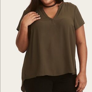 torrid size 2 Georgette Pullover Blouse Olive